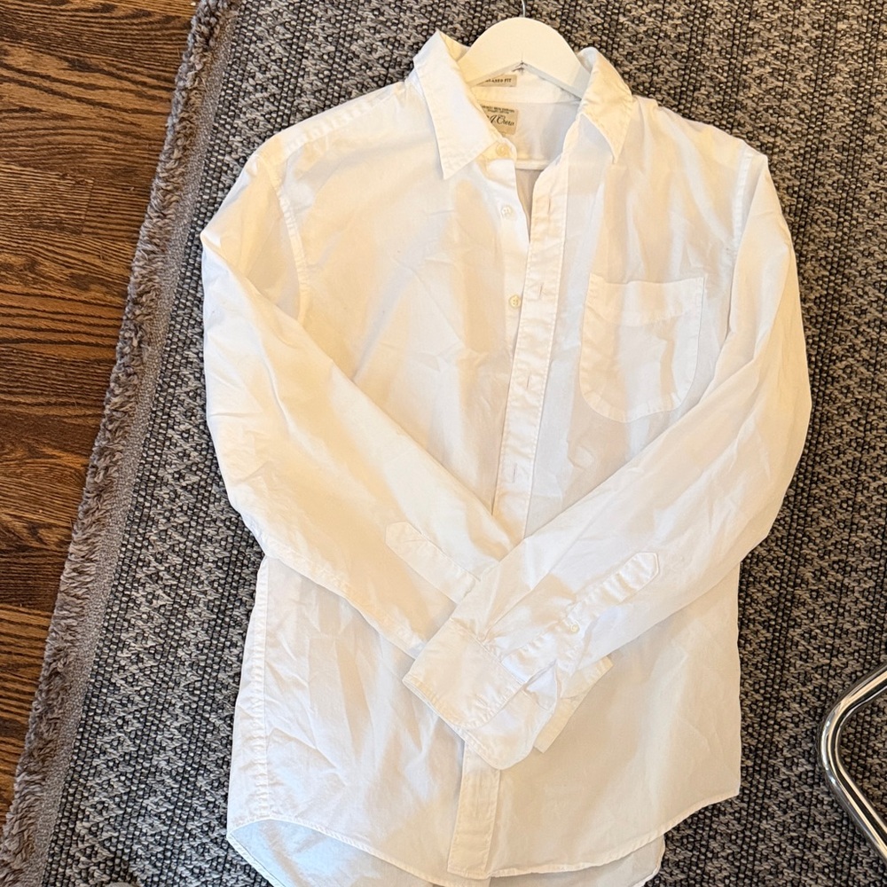 J. Crew White Men's Long-Sleeve Button-Up Shirt